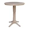 International Concepts Olivia 36 in. Round Weathered Taupe Gray Solid ...