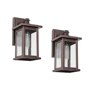 Oil Rubbed Bronze not Motion Sensing Outdoor HardWired Wall Lantern Sconce with No Bulbs Included (1-Set)