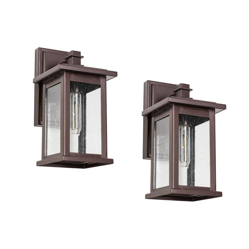 1-Light Oil Rubbed Bronze Not Motion Sensing Outdoor Hardwired Wall Lantern Sconce, No Bulbs Included (2-Pack) price history on PriceWatchPro
