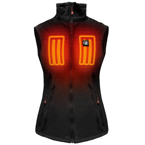 ACTIONHEAT Women's X-Large Black Softshell 5V Battery Heated Vest