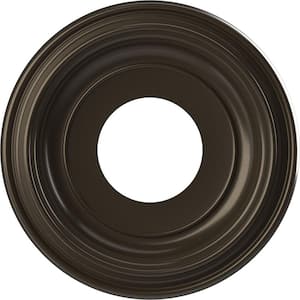 10 in. O.D. x 3-1/2 in. I.D. x 1-1/8 in. P Traditional Thermoformed PVC Ceiling Medallion in Metallic Dark Bronze