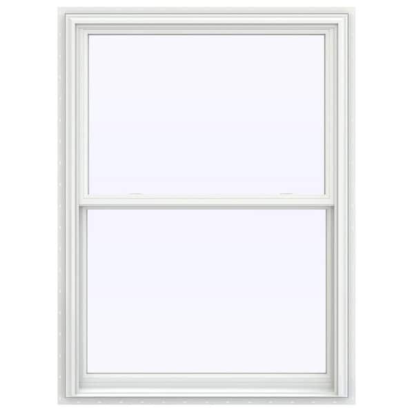 JELD-WEN 39.5 in. x 59.5 in. V-2500 Series White Vinyl Double Hung Window with BetterVue Mesh Screen