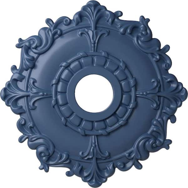 Ekena Millwork 18" x 3-1/2" ID x 1-1/2" Riley Urethane Ceiling Medallion (Fits Canopies upto 4-5/8"), Hand-Painted Americana