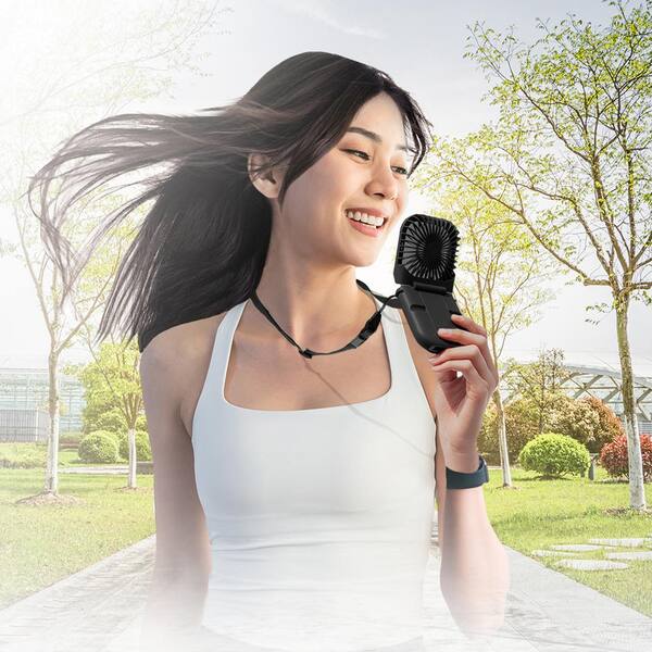 AIWA 4000mAh Portable Power Bank Fan with Neck Strap - Ultra Quiet