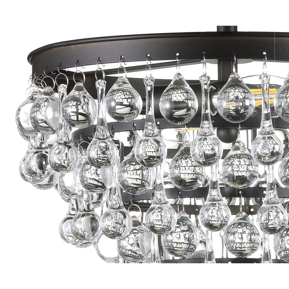 Toronto 13" Crystal and Bronze LED Flush Mount Chandelier