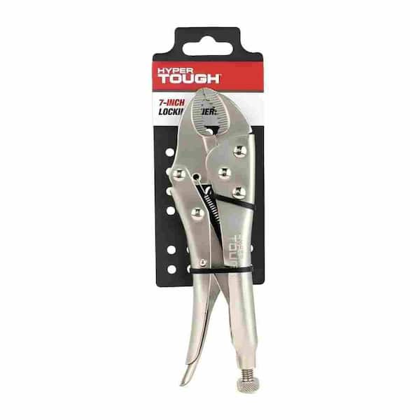 Hyper Tough 7 in. Curved Jaw Locking Pliers – Adjustable Grip with Hardened Teeth for Clamping, Twisting and Turning