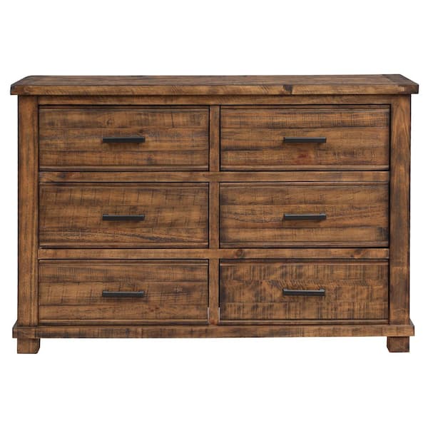 ATHMILE 6 of Drawers Natural Chest of Drawers (56.00 in D. x 18.3 in W. x 36.6 in. H.)