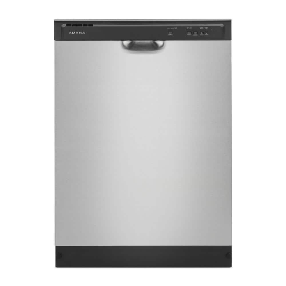 Amana 24 in. Front Built-In Tall Tub Dishwasher in Stainless Steel with 3-Cycles 59 dBA