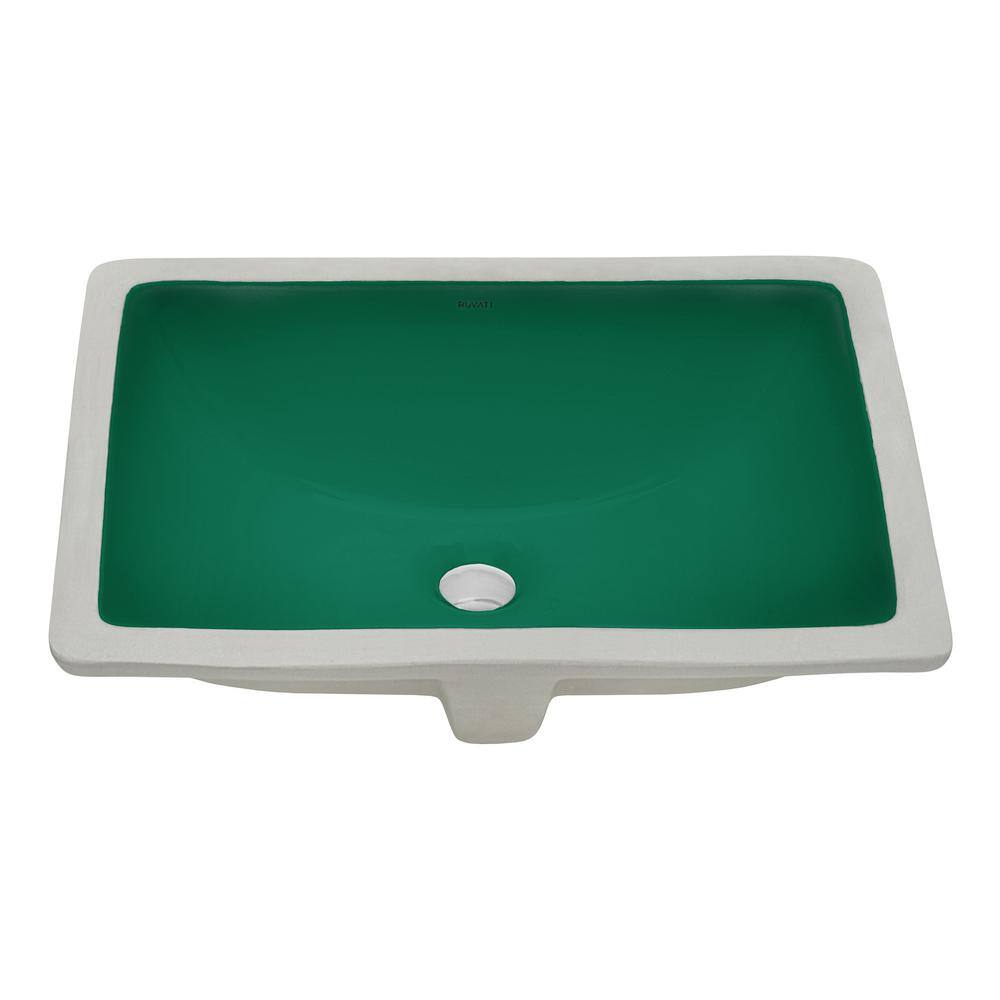 Ruvati Krona 18 in. x 13 in . Rounded Corners Undermount Bathroom Sink ...