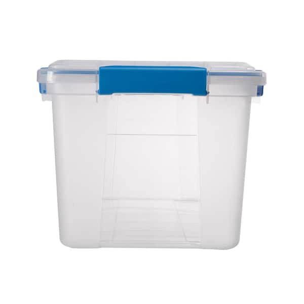 Ezy Storage Waterproof Clear Latching Tote, 50 L