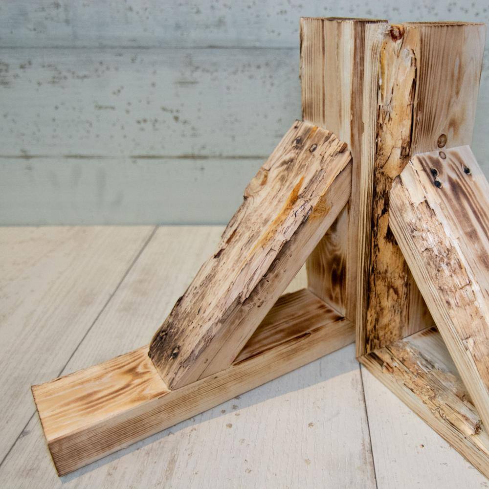 Chalk Dust White Solid Wood Farmhouse Bracket Shelf