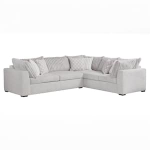 Miguel 100 in. White 2-Piece Sectional Sofa