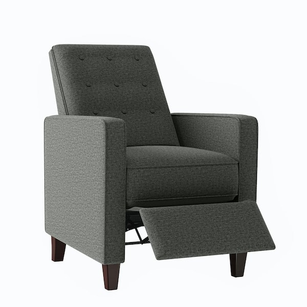 ProLounger Charcoal Gray Tweed-like Woven Fabric Button Tufted Pushback  Recliner A162876 - The Home Depot