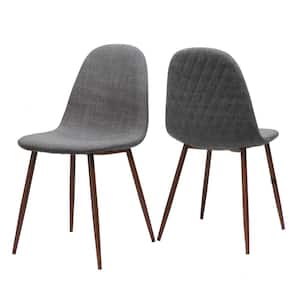 Caden Light Grey Fabric Upholstered Dining Chair (Set of 2)