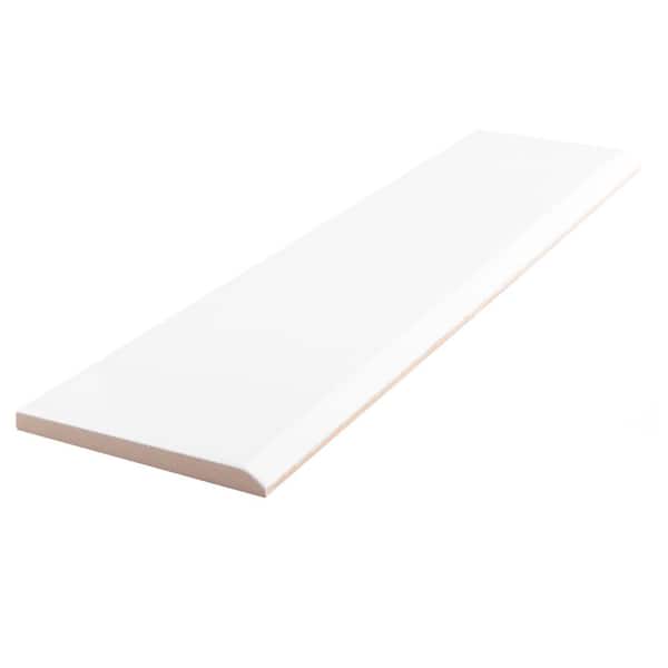 Battiscopa Glossy White 3-1/8 in. x 13 in. Glossy Ceramic Wall Tile Trim