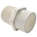 1-1/4 in. x 1-1/2 in. PVC Schedule 40 MPT x S Reducer Male Adapter