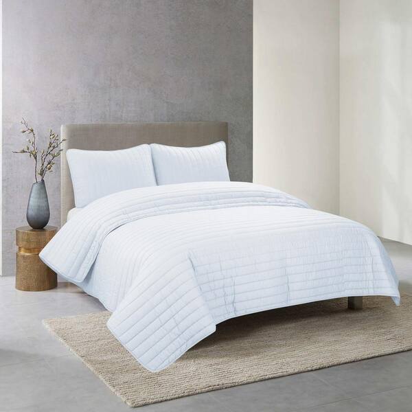 Nouvelle Home Perfectly Cotton 2-Piece White Solid Cotton Twin/Twin XL Quilt Set