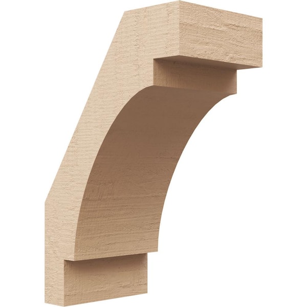 Ekena Millwork 5 in. x 12 in. x 8 in. Merced Rough Cedar Woodgrain Timberthane Polyurethane Knee Brace, Primed
