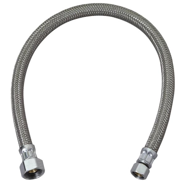 BrassCraft 3/8 in. Compression x 1/2 in. FIP x 12 in. Braided Polymer Faucet Supply Line