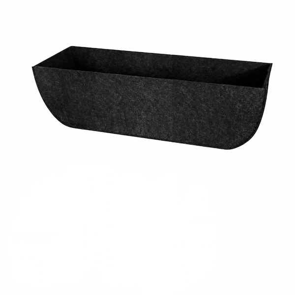 24-Inch Black Felt Planter Liner for Hanging Baskets and Window Boxes, Tear-Resistant and Breathable, 1-Pack FK4TAWVF