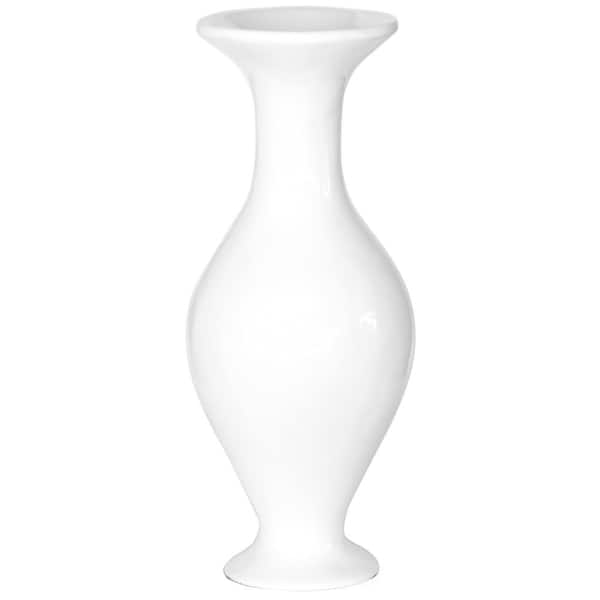 Uniquewise 23.5 in. H Large White Modern Fiberglass Vase
