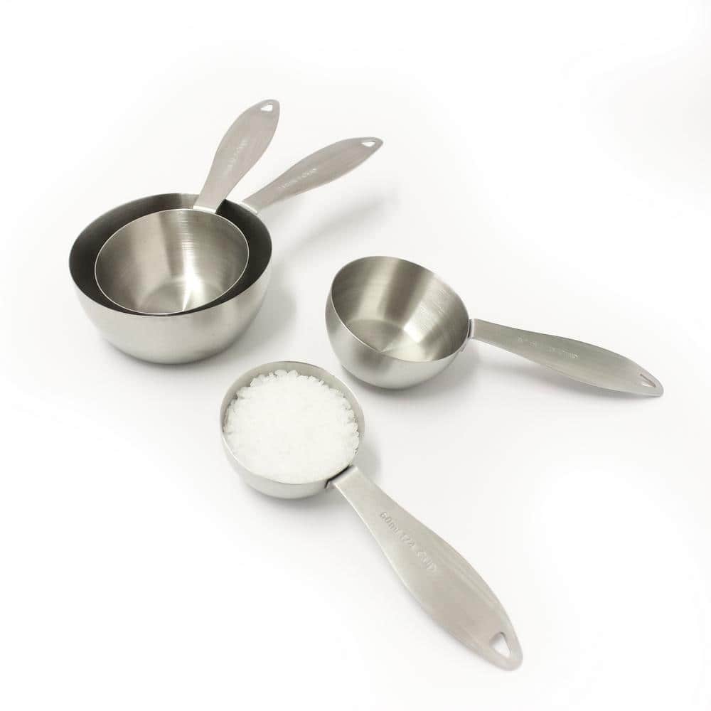 Stainless Steel 4-Piece Measuring Cup Set with Ergonomic Handles