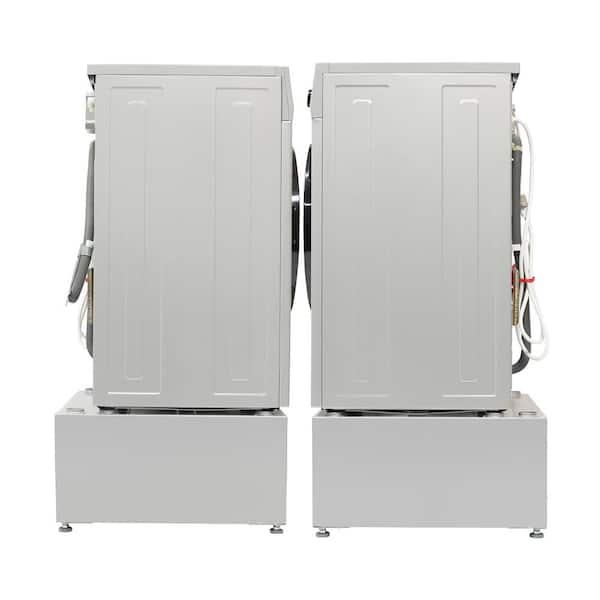 1.62 cu. ft. 110-Volt Vented Sani Combo Washer Dryer Combo Pet Cycle and Pedestal ADA in Silver