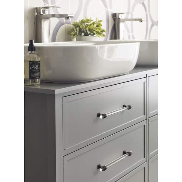 Glacio 8 in. (203mm) Modern Clear/Oil-Rubbed Bronze Bar Cabinet Pull