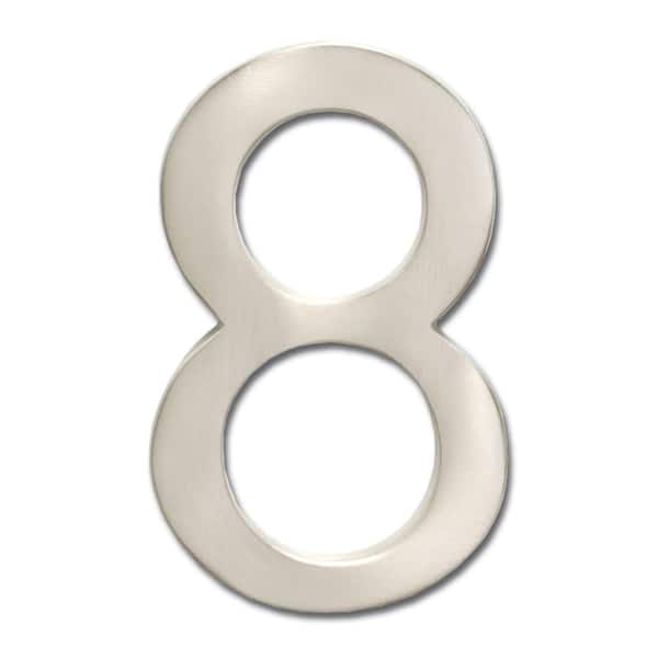 Architectural Mailboxes 4 in. Satin Nickel Floating House Number 8