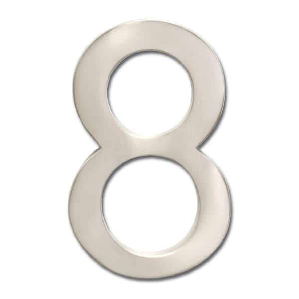 Architectural Mailboxes 5 in. Satin Nickel Floating House Number 8
