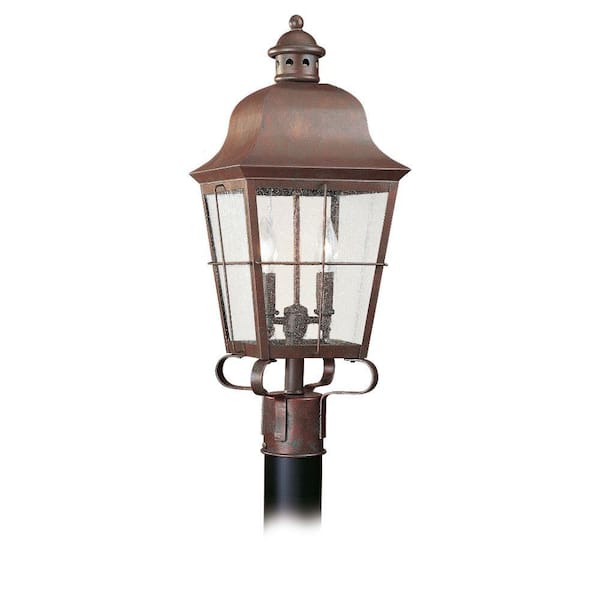 Generation Lighting Chatham 2-Light Outdoor Weathered Copper Post Top