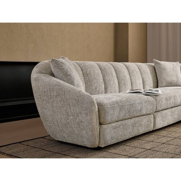 Lesly Modern 163 in. Wide Slope Arm Chenille Fabric L-Shaped