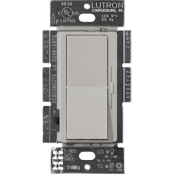 Lutron Diva Dimmer Switch for Magnetic Low Voltage, 600-Watt/Single-Pole or 3-Way, Pebble (DVSCLV-603P-PB)