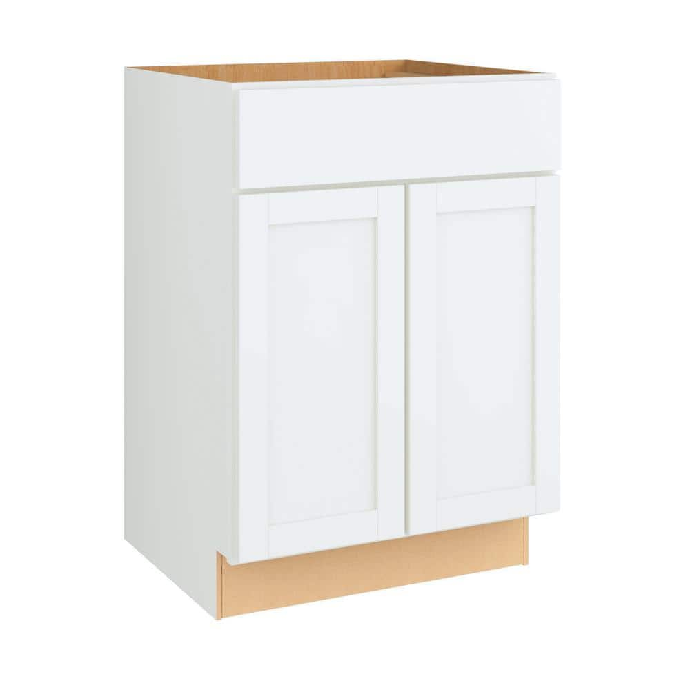 Hampton Bay Courtland 24 In W X 21 In D X 34 5 In H Assembled Shaker   Hampton Bay Bathroom Vanities Without Tops Vsb24 Csw 64 1000 