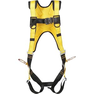 Full Body Harness 340 lbs. Max Weight Safety Harness Fall Protection with Added Padding, Side Rings and Dorsal D-Rings
