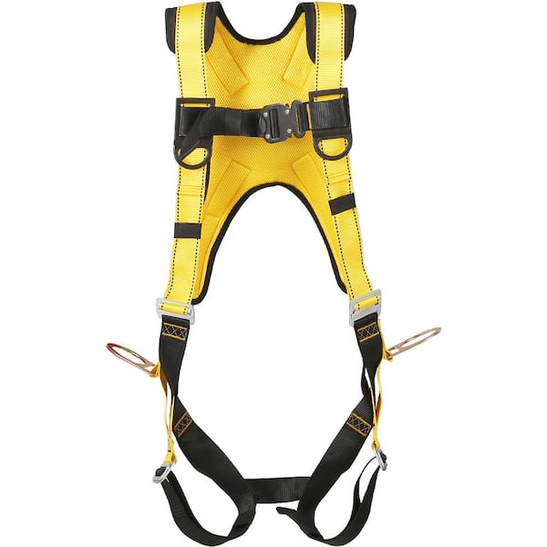 VEVOR Full Body Harness 340 lbs. Max Weight Safety Harness Fall Protection with Added Padding, Side Rings and Dorsal D-Rings