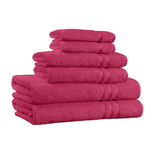 6-Piece Burgundy Extra Soft 100% Egyptian Cotton Bath Towel Set