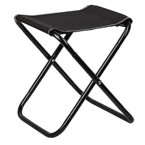 Black Foldable Camping Stool Portable Travel Chair with Carry Bag