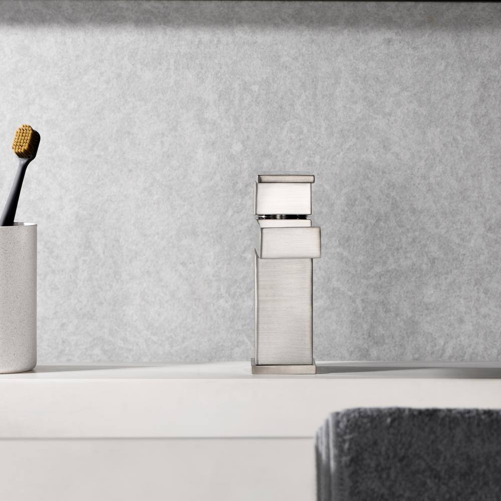 Brushed Nickel Modern Single-Hole Bathroom Faucet