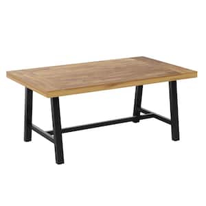 Black Rectangle Steel Outdoor Dining Table