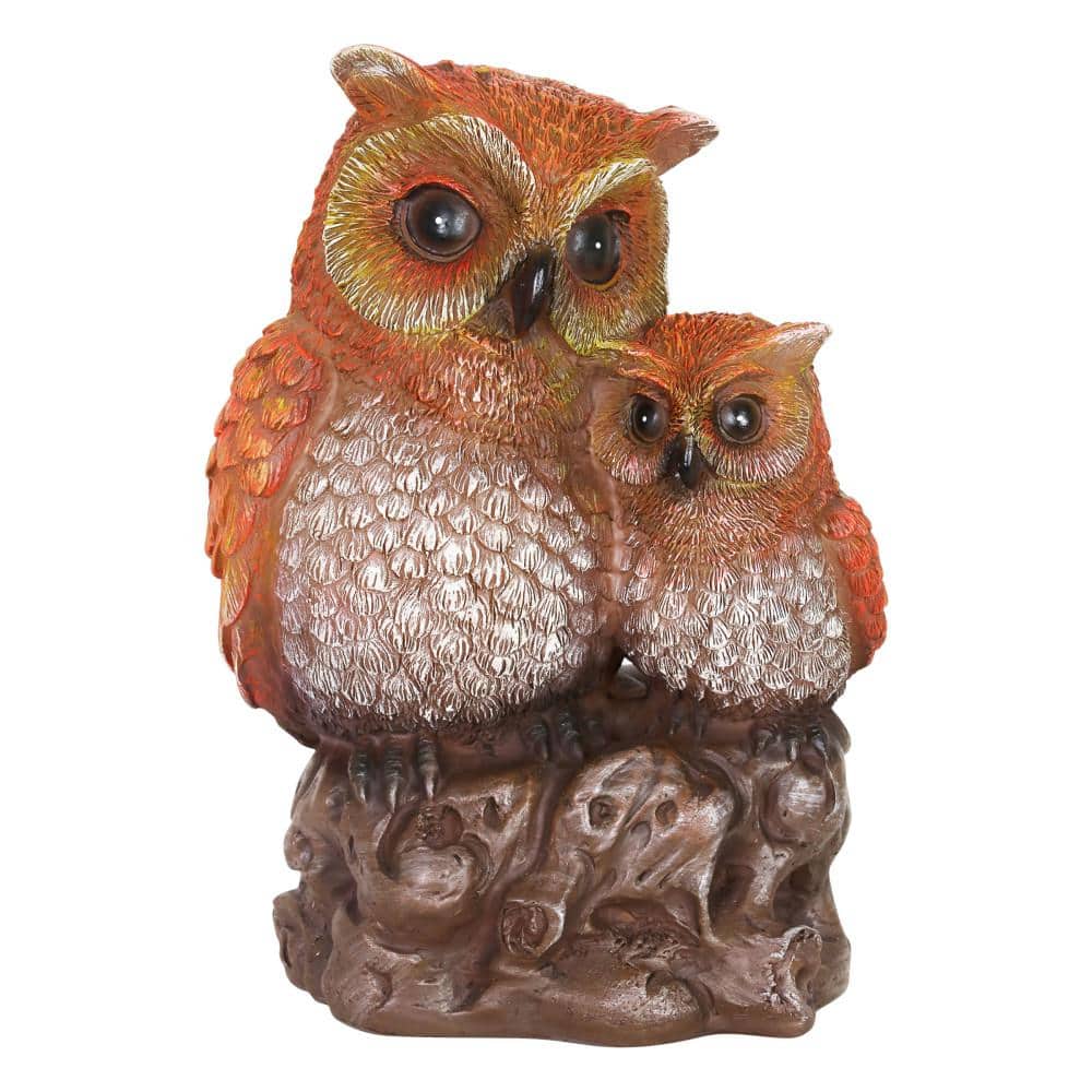 Exhart Solar Owls Statue 15927RS The Home Depot