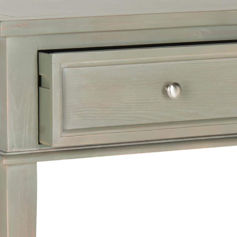 Ash Grey Transitional Rectangular Console Table with Storage