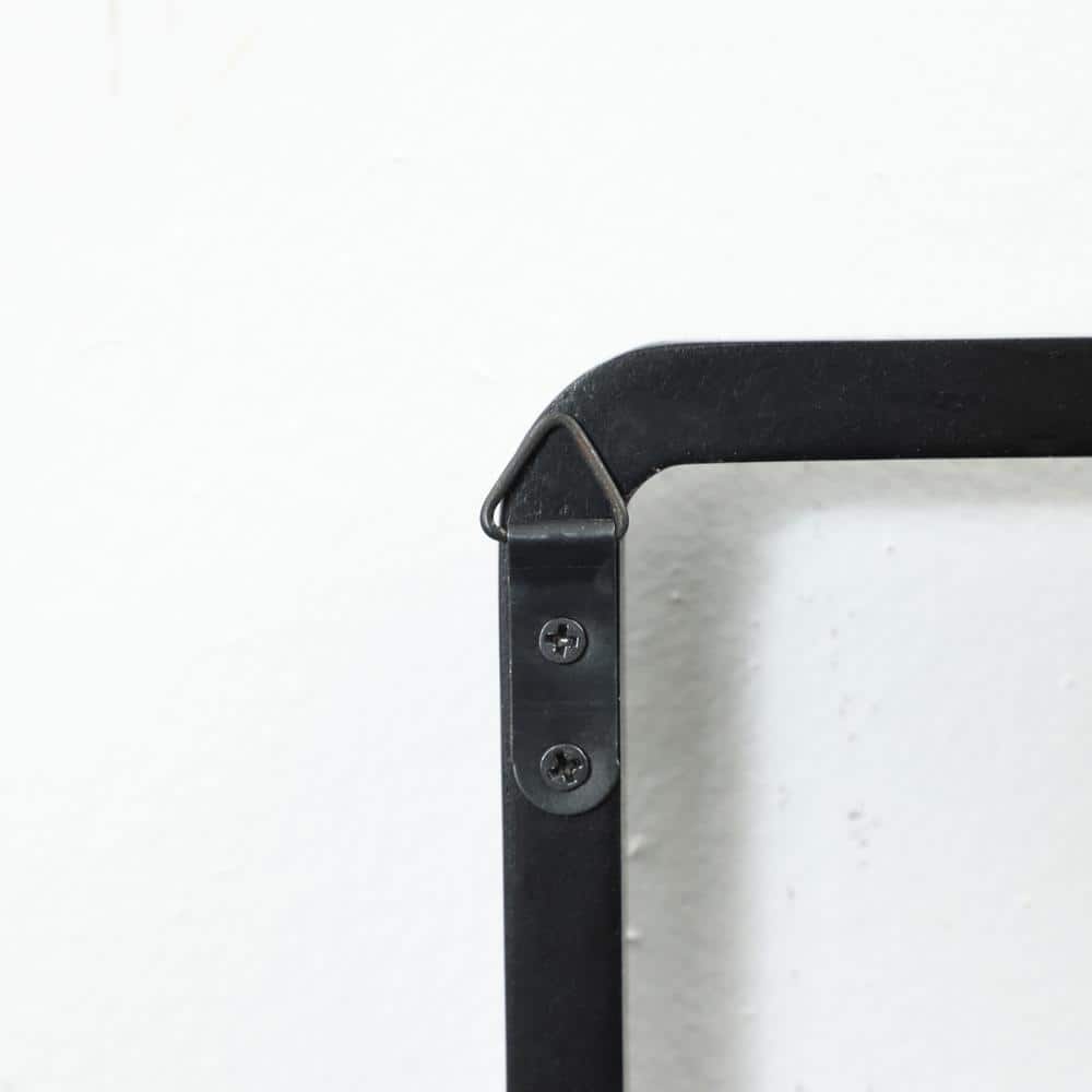 Black Fir Wood Skyscraper Wall-Mounted Coat Rack with 4 Hooks