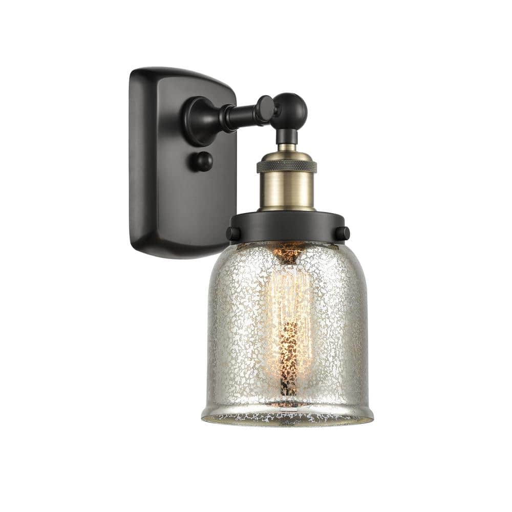 Bell 1-Light Black Antique Brass, Silver Plated Mercury Wall Sconce with Silver Glass Shade price history on PriceWatchPro