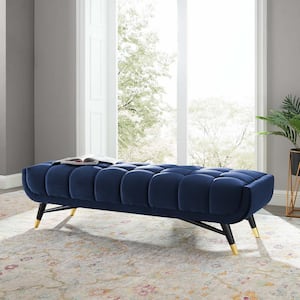 Adept 60 in. Performance Velvet Bench in Midnight Blue