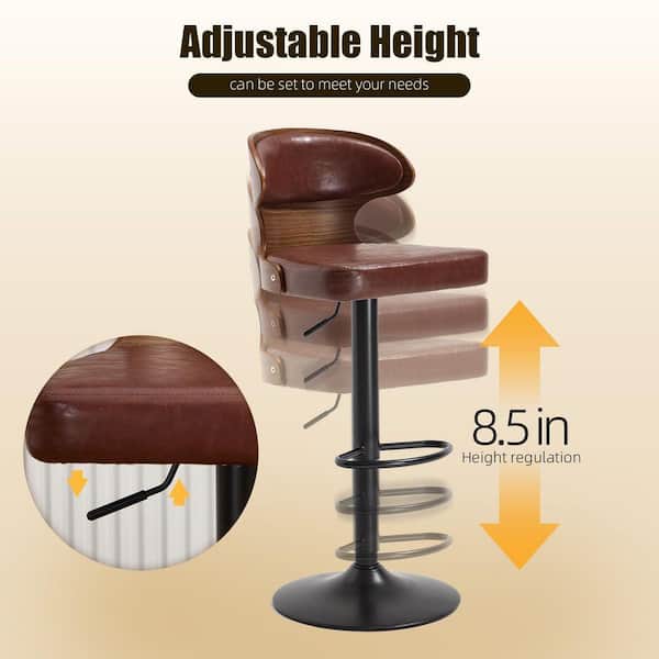 HOMEFUN 42.9 in. Mid-century Brown Microsuede High Back Metal Base