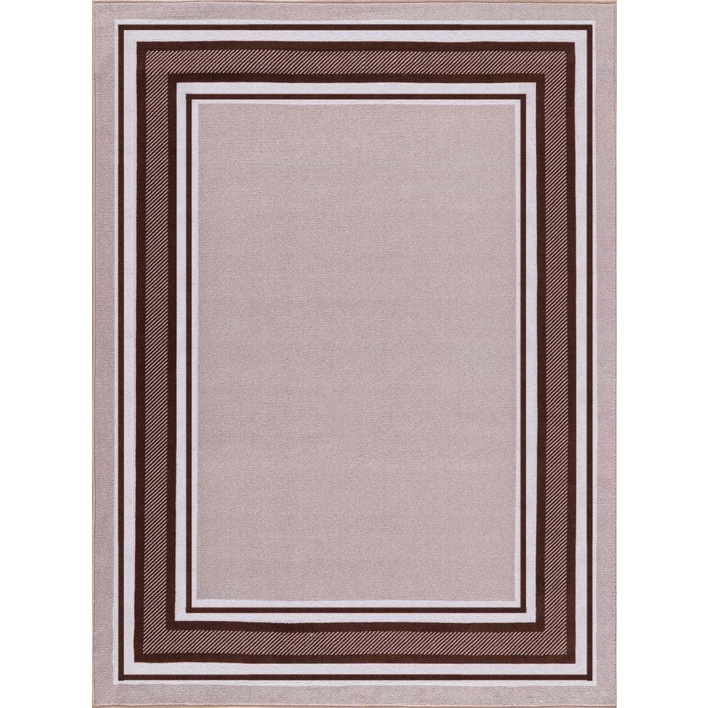 SUSSEXHOME Hudson Cotton Light Beige 2 ft. x 3 ft. Thin Non Slip