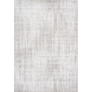 Amari Taupe 5 ft. x 8 ft. Abstract Bamboo silk and Wool Area Rug