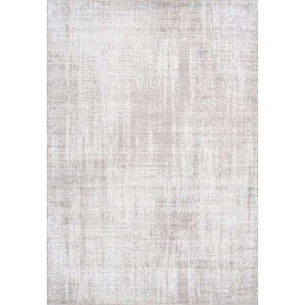 Pasargad Home Amari Taupe 5 ft. x 8 ft. Abstract Bamboo silk and Wool Area Rug