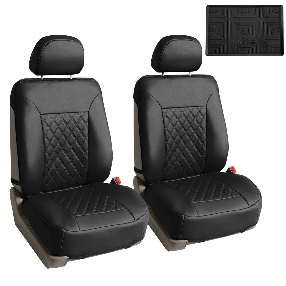 Quality Faux Leather 47 in. x 23 in. x 1 in. Diamond Pattern Car Seat Cushions